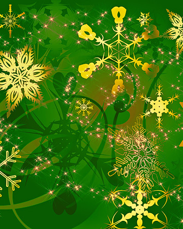 GreenGold Snowflakes_