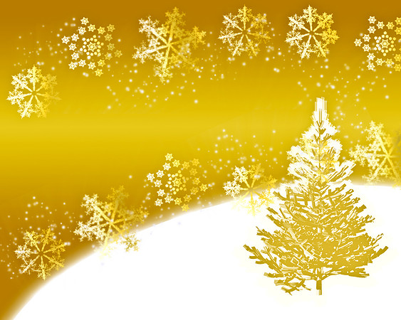 Gold Snowflake Scene_